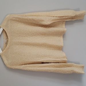 Cropped Beige Polka Dot Sweater